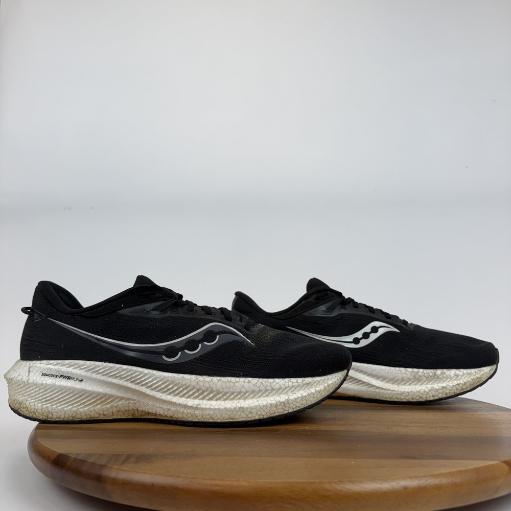Mens Saucony Triumph 21 Black Athletic Running Comfort‎ Sneakers Shoes Size 12 D